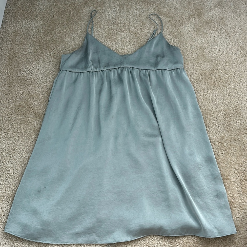 Wilfred Green Silk Cami Mini Dress